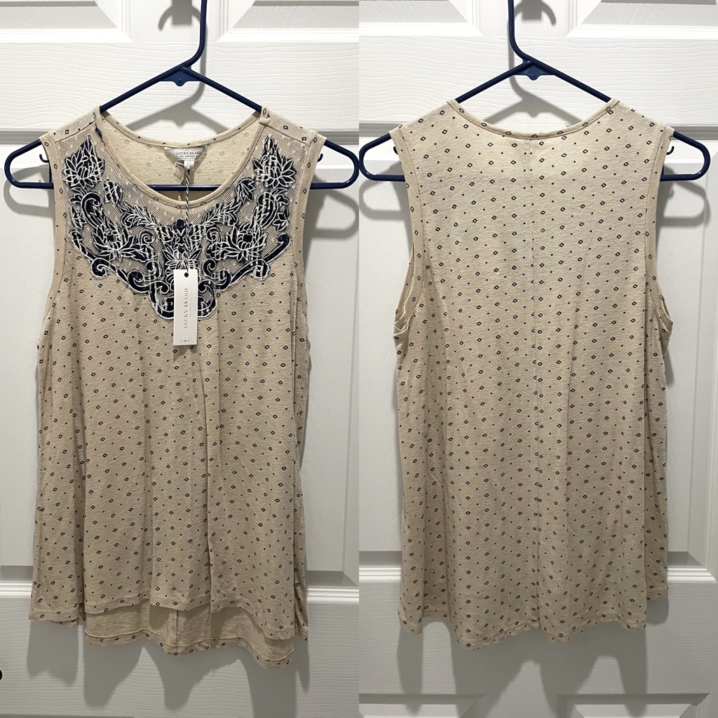 Lucky Brand Embroidered Appliqu Tank